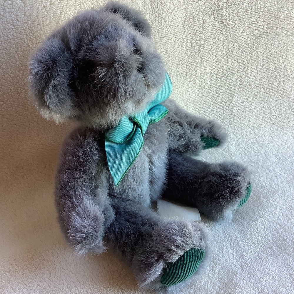 Russ Berrie Plush Greyish Green Teddy Bear 1836 Corduroy Paws Stuffed Animal Toy